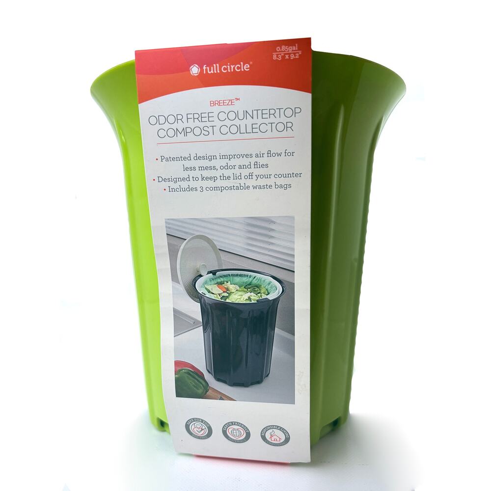 Breeze Odor Free Countertop Compost Collector New With Tags 9 Inches Tall